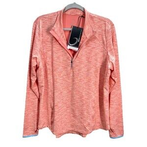 Zero Restriction Shae Mock 1/4 Zip Pullover Womens XL Creamsicle Pink Orange NEW